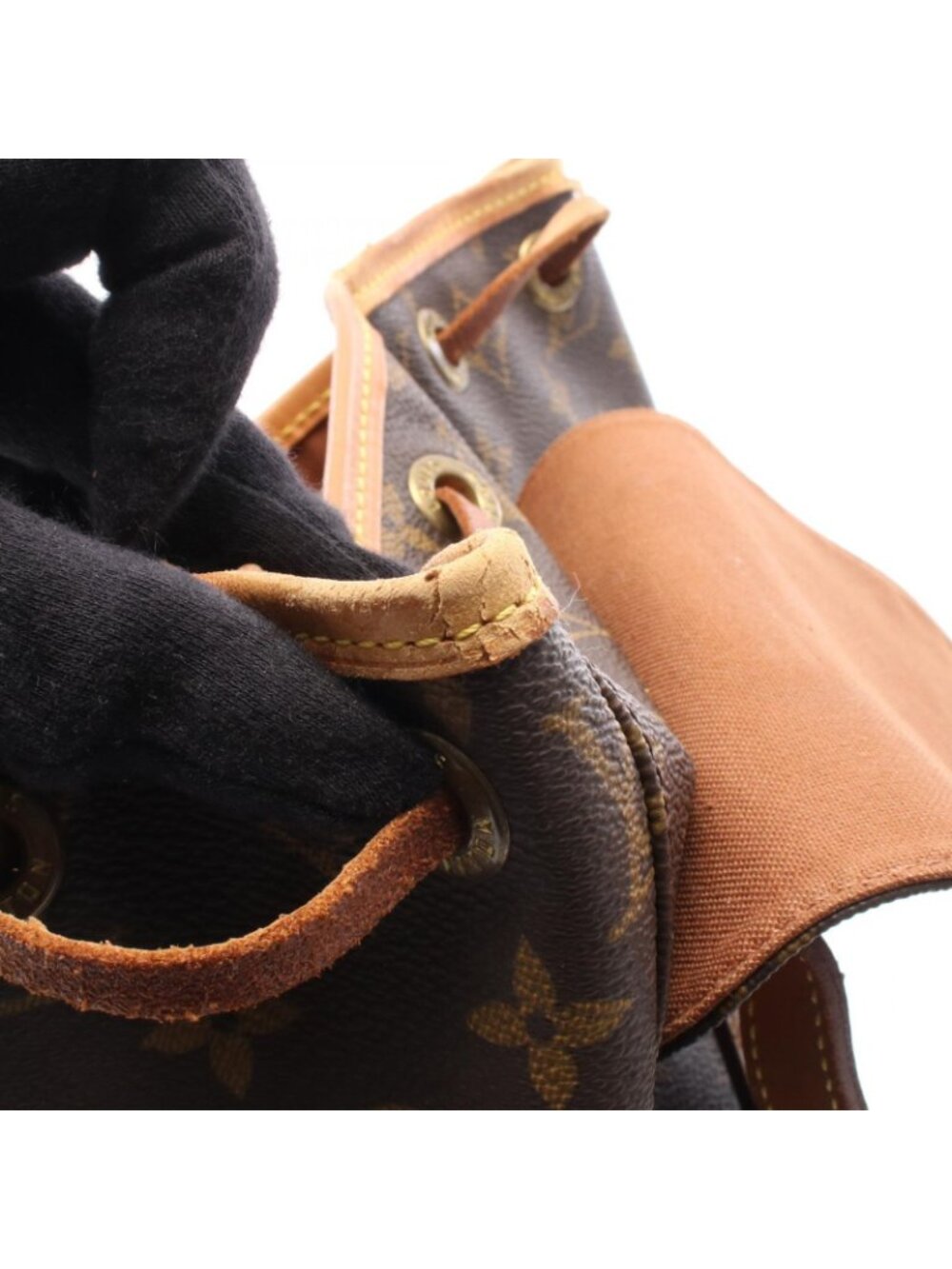 Louis Vuitton Backpack Montsouris MM Canvas Leather - Picture 9 of 13